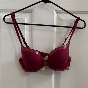 Victoria’s Secret Body By Victoria Lined Demi Double Burgundy Bra
